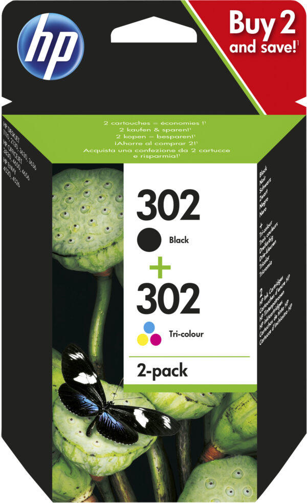 Hp OfficeJet 3830 Pack 2 Cartuchos F6U66AE (nº302) + F6U65AE (nº302)