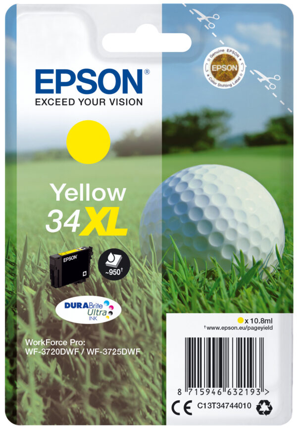 Epson Singlepack Yellow 34XL DURABrite Ultra Ink