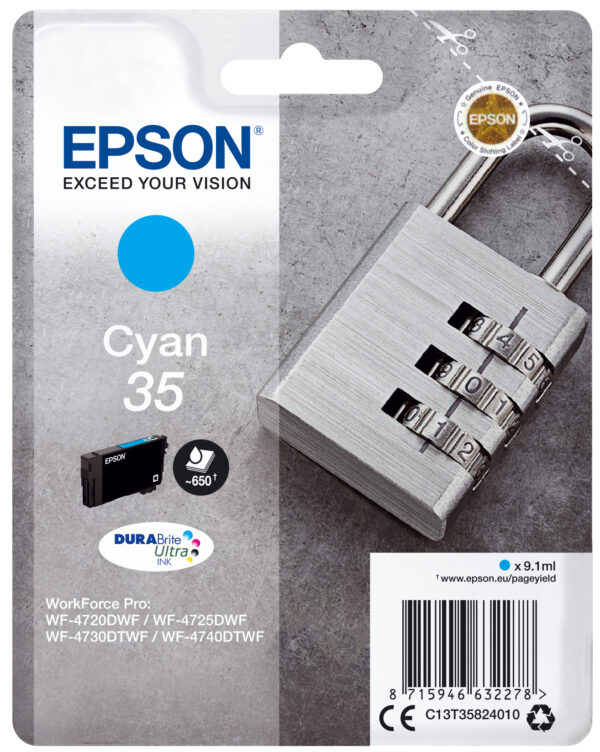 Epson Singlepack Cyan 35 DURABrite Ultra Ink