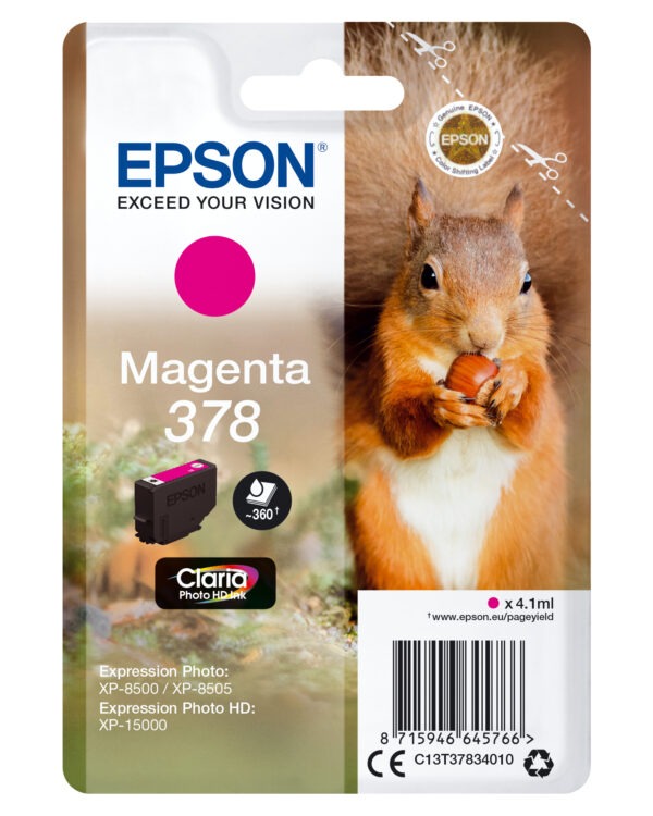 Epson Singlepack Magenta 378 Claria Photo HD Ink con RF