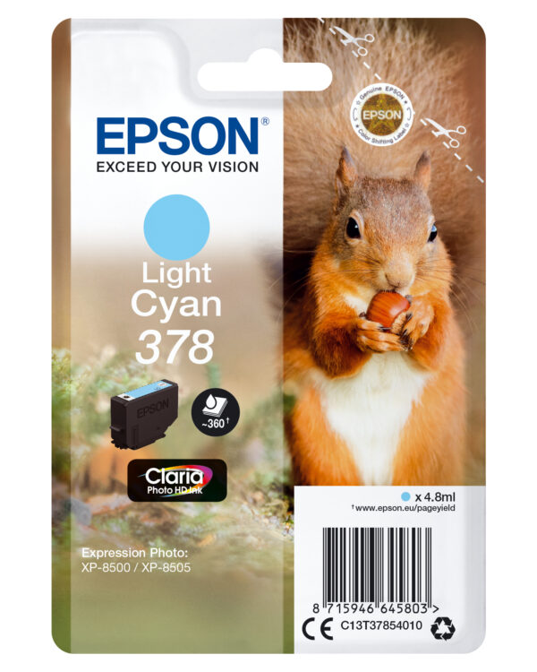 Epson Singlepack Light Cyan 378 Claria Photo HD Ink con RF