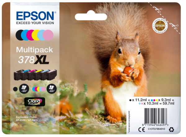 Epson Multipack 6-colours 378XL Claria Photo HD Ink con RF