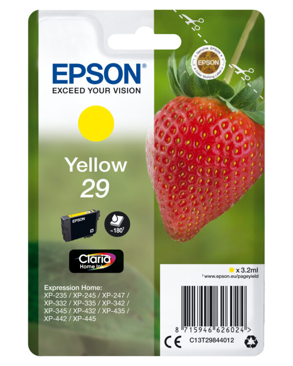 Epson Singlepack Amarillo 29 Claria Home Ink FRESA RF+AM
