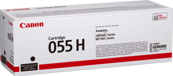Canon Toner 055H BK: negro LBP663 LBP664 MF742 MF744 MF745 MF746 alta capacidad