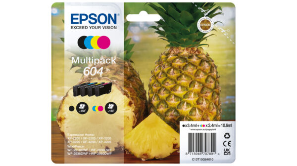 Epson Cartucho 4 colores Multipack 604 XP-2200, WF-2910DWF Piña